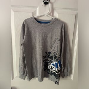Adidas Long Sleeve Gray Sports Shirt Basketball Skateboarding Size Youth Boys 7